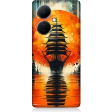 Vivo V29 Lite Uyumlu Gün Batımında Yelkenli  Desenli Silikon Kılıf
