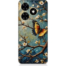 Tecno Spark 20C Uyumlu Ay Işığında Kelebekler  Desenli Silikon Kılıf