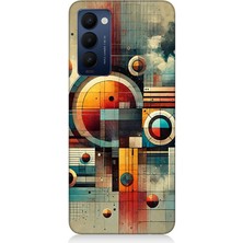 Tecno Camon 18 Uyumlu Geometrik Soyut Renk Dengesi  Desenli Silikon Kılıf
