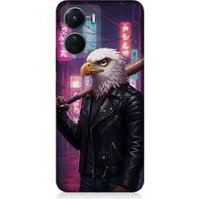 Vivo V16 Uyumlu Sokakta Deri Ceketli Kartal  Desenli Silikon Kılıf