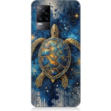 Vivo V21E Uyumlu Samanyolu Altında Kaplumbağa  Desenli Silikon Kılıf