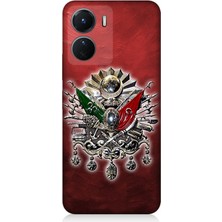 Vivo V16 Uyumlu Osmanlı Armalı Kırmızı Arka  Desenli Silikon Kılıf