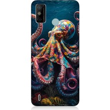 Tecno Spark 6 Go Uyumlu Derinliklerde Sekiz Kol Ahtapot  Desenli Silikon Kılıf