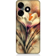 Tecno Spark 10C Uyumlu Soyut Çiçek Fırça Darbesi  Desenli Silikon Kılıf