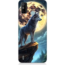 Tecno Spark 6 Go Uyumlu Uçurum Başında Yalnız Kurt  Desenli Silikon Kılıf