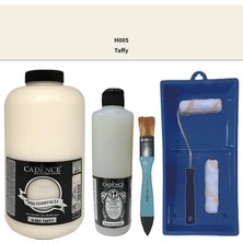 Cadence Mobilya Boyası -  Multisurface H - 005 Taffy 2lt Ultimate Parlak Vernik 500 ml  Saten Rulo Set