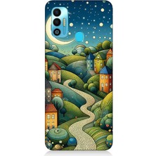 Tecno Spark 7t Uyumlu Yıldızlı Tepede Masal  Desenli Silikon Kılıf