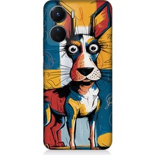 Vivo V16 Uyumlu Çizgilerle Renkli Köpek  Desenli Silikon Kılıf