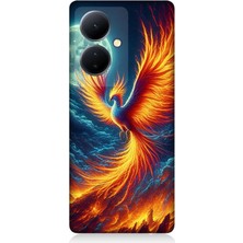 Vivo V29 Lite Uyumlu Ateşle Dans Eden Anka  Desenli Silikon Kılıf