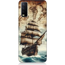 Vivo Y20 Uyumlu Haritada Yelkenli Macera  Desenli Silikon Kılıf