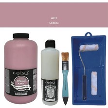 Cadence Mobilya Boyası -  Multisurface H - 027 Sedona 2000 ml Ultimate Vernik Mat 500 ml  Saten Rulo Set