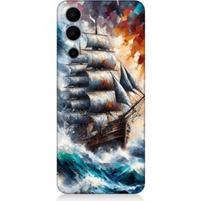 Tecno Pova Neo 2 Uyumlu Fırtınada Dalgalı Yelkenli Gemi  Desenli Silikon Kılıf
