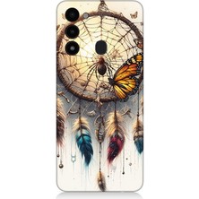 Tecno Spark 8c Uyumlu Kelebekli Düş Kapanı  Desenli Silikon Kılıf