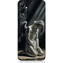 Tecno Pova 3 Uyumlu Gölgede Diz Çöken Melek  Desenli Silikon Kılıf