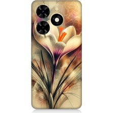 Tecno Spark 20 Uyumlu Soyut Çiçek Fırça Darbesi  Desenli Silikon Kılıf
