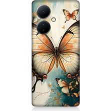 Vivo V29 Lite Uyumlu Zarif Kanatlı Kelebek  Desenli Silikon Kılıf
