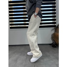Bej Pamuklu Baggy Eşofman