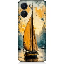 Vivo V16 Uyumlu Rüzgârla Dans Eden Yelkenli  Desenli Silikon Kılıf