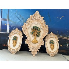 Çiçekli Dekoratif Tablo 3lü Set