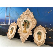 Çiçekli Dekoratif Tablo 3lü Set