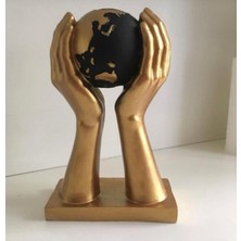 El ve Dünya Heykeli Dekoratif Biblo