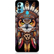 Tecno Spark 7t Uyumlu Kabile Baykuşunun Bilgeliği  Desenli Silikon Kılıf