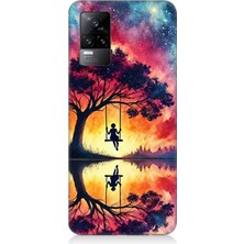 Vivo V21E Uyumlu Yansımada Günbatımı Salıncağı  Desenli Silikon Kılıf