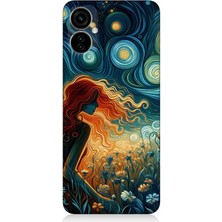 Tecno Camon 19 Neo Uyumlu Yıldızlarla Uyuyan Kadın  Desenli Silikon Kılıf