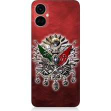 Tecno Camon 19 Pro Uyumlu Osmanlı Armalı Kırmızı Arka  Desenli Silikon Kılıf