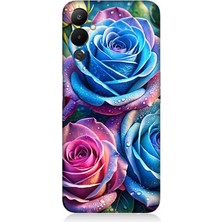 Tecno Pova 3 Uyumlu Gökkuşağı Renkli Güller  Desenli Silikon Kılıf