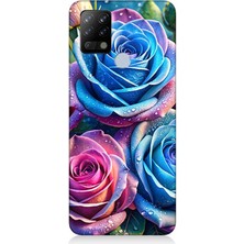 Tecno Pova Uyumlu Gökkuşağı Renkli Güller  Desenli Silikon Kılıf
