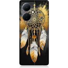 Vivo V29 Lite Uyumlu Siyaha Altın Düş Kapanı  Desenli Silikon Kılıf