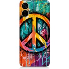 Tecno Spark 9 Pro Uyumlu Renkli Barış Işareti  Desenli Silikon Kılıf