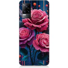 Vivo V21E Uyumlu Gece Açan Pembe Güller  Desenli Silikon Kılıf