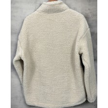 Peluş Desenli Sweat Krem