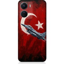 Vivo V16 Uyumlu Bayrakta Yükselen Savaş Uçağı  Desenli Silikon Kılıf