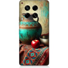 Tecno Camon 30 Uyumlu Geleneksel Motifli Testi Kompozisyonu  Desenli Silikon Kılıf