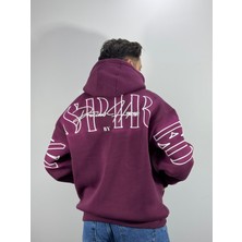 Bordo Baskılı Sweatshirt