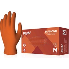 Beybi Diamond Turuncu Nitril Muayene Eldiveni Pudrasız (Xl) 100 Lü