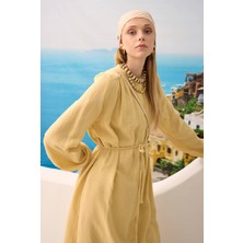 Uzun Müslin Gömlek Soft Sarı