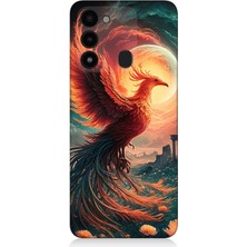 Tecno Spark 8c Uyumlu Alevden Yükselen Anka  Desenli Silikon Kılıf