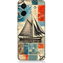 Vivo Y28 Uyumlu Retro Gemili Harita Deseni  Desenli Silikon Kılıf