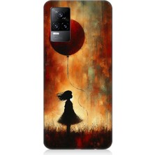 Vivo V21E Uyumlu Balonlu Küçük Kız  Desenli Silikon Kılıf