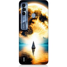 Tecno Spark 7 Pro Uyumlu Güneşin Ardında Umut  Desenli Silikon Kılıf