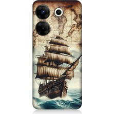 Tecno Camon 20S Pro Uyumlu Haritada Yelkenli Macera  Desenli Silikon Kılıf