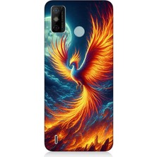 Tecno Spark 6 Go Uyumlu Ateşle Dans Eden Anka  Desenli Silikon Kılıf