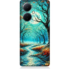 Vivo V29 Lite Uyumlu Buzlu Ormanda Sonbahar Yolu  Desenli Silikon Kılıf