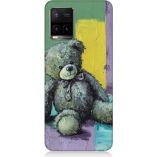 Vivo Y53S Uyumlu Soyut Renkli Oyuncak Ayı  Desenli Silikon Kılıf