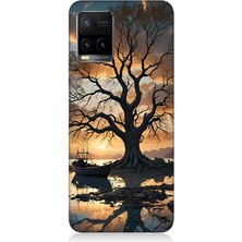 Vivo Y53S Uyumlu Göl Kenarında Yalnız Ağaç  Desenli Silikon Kılıf