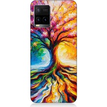 Vivo Y53S Uyumlu Kökten Renkli Ağaç Büyüsü  Desenli Silikon Kılıf
